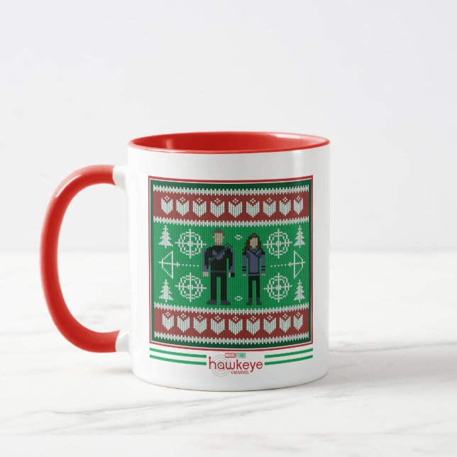 Hawkeye & Kate Bishop Holiday Graphic Mug (Left)