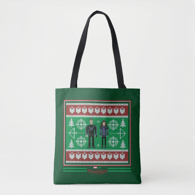 Hawkeye & Kate Bishop Holiday Graphic Tote Bag (Front)