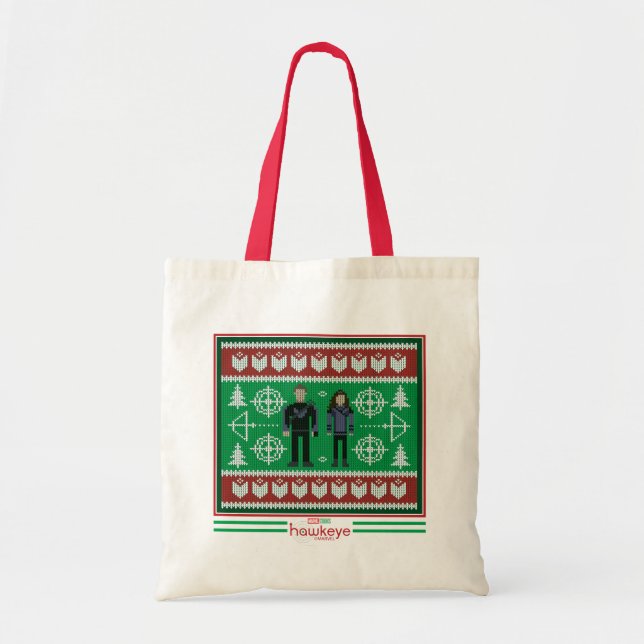 Hawkeye & Kate Bishop Holiday Graphic Tote Bag (Front)