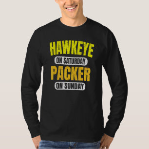 Hawkeye On Saturday Packer On Sunday Green Bay Vin T-Shirt