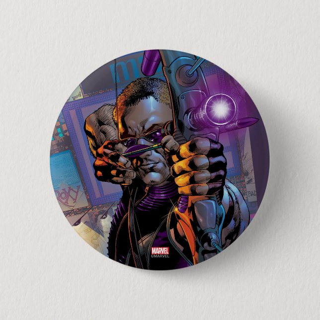 Hawkeye Taking Aim 2 Inch Round Button (Front)