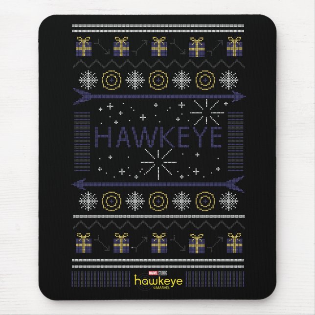 Hawkeye Winter Holiday Graphic Mouse Pad (Front)