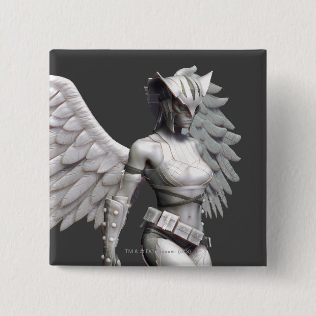 Hawkgirl 2 Inch Square Button (Front)