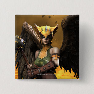 Hawkgirl 2 Inch Square Button