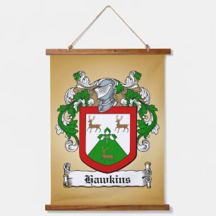 Hawkins Coat of Arms Hanging Tapestry