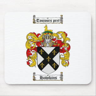 HAWKINS FAMILY CREST -  HAWKINS COAT OF ARMS MOUSE PAD