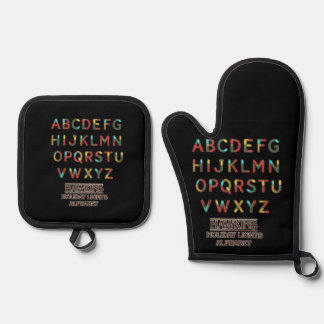 Hawkins Holiday Lights Alphabet Pot Holder Set
