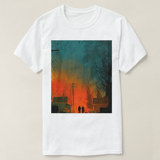 Hawkins Shadow Town Retro T-Shirt (Design Front)