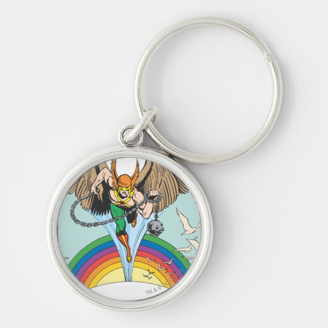 Hawkman Flies Thru Sky Keychain (Front)