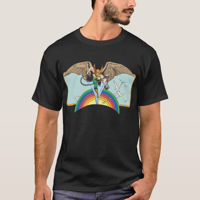 Hawkman Flies Thru Sky T-Shirt (Front)