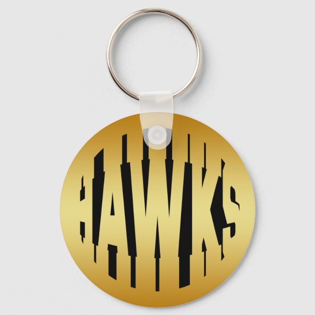 HAWKS - GOLD TEXT KEYCHAIN (Front)