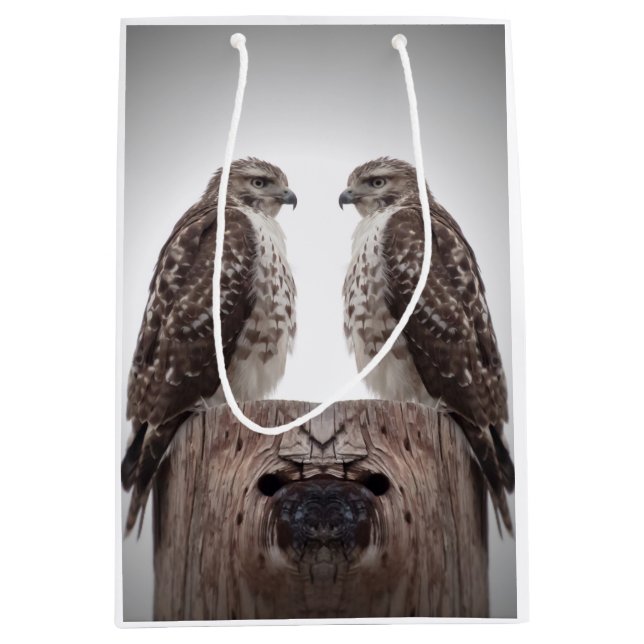 Hawks on a post medium gift bag (Front)