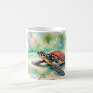 Hawksbill Sea Turtle 230924AREF111 - Watercolor Coffee Mug