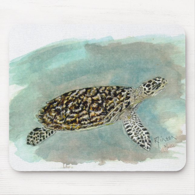 Hawksbill Sea Turtle Mousepad (Front)