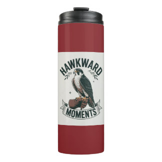 Hawkward Moments - Funny Hawk & Bird Lover Pun Art Thermal Tumbler