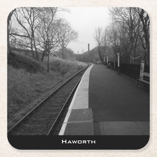 Haworth Railway Square Paper Coaster (Front)