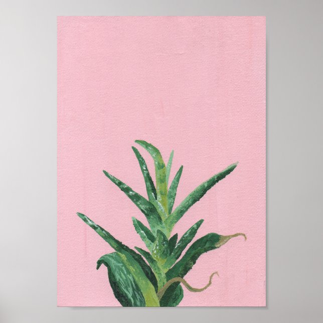 Haworthia Succulent Acrylic Painting Poster (Front)