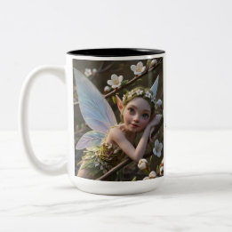 Hawthorn Flower Fairy  Two-Tone Coffee Mug