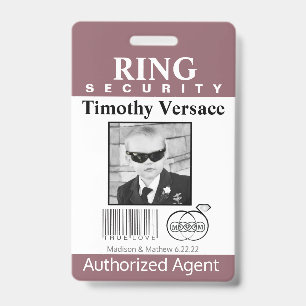 Hawthorn Rose Ring Bearer Security Badge
