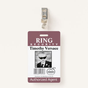 Hawthorn Rose Ring Bearer Security Badge