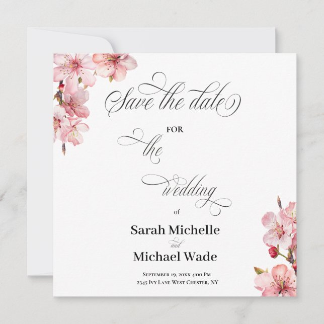 Hawthrone Calligraphy Script Save the date (Devant)