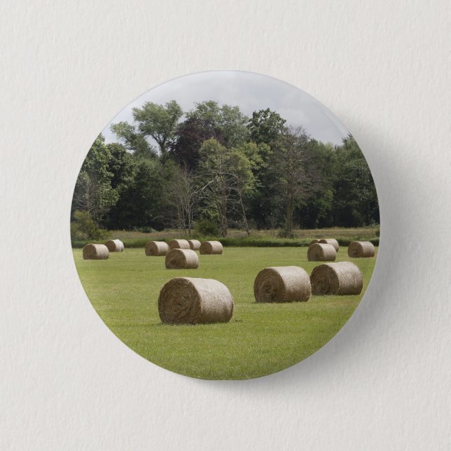 Hay bales 2 inch round button (Front)