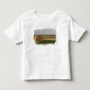 Hay Bales In A Field With Mountains At Sunrise Toddler T-shirt