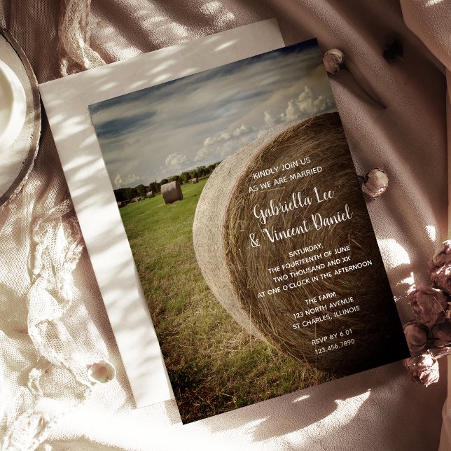 Hay Bales Ranch Wedding Invitation (Creator Uploaded)