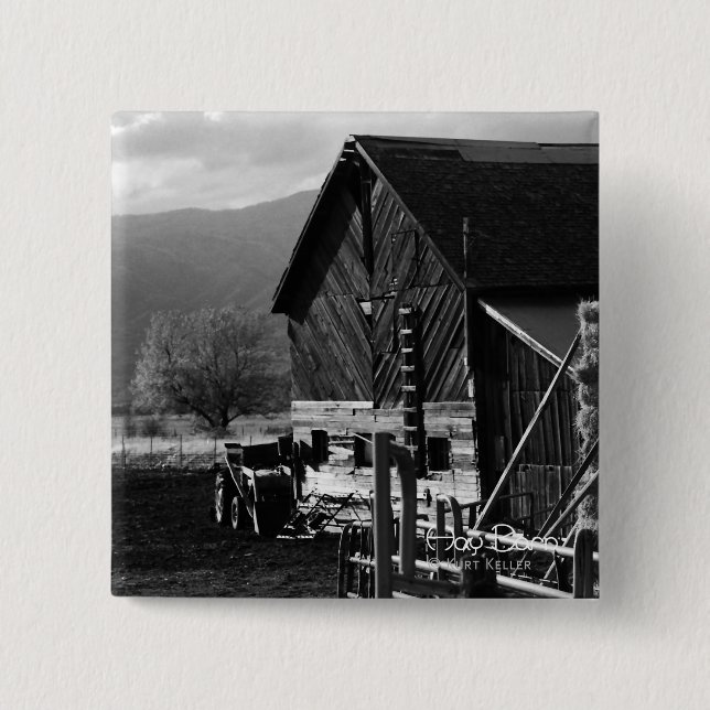 Hay Barn 2 Inch Square Button (Front)