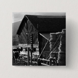 Hay Barn 2 Inch Square Button
