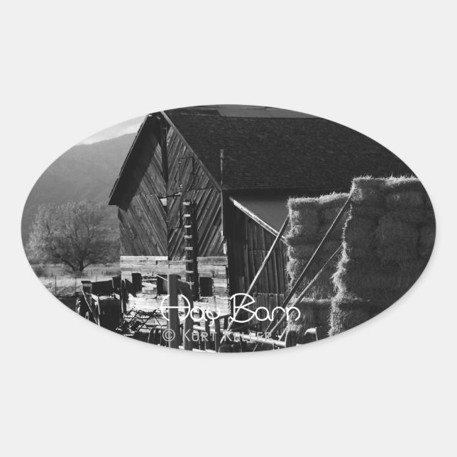 Hay Barn Oval Sticker (Front)
