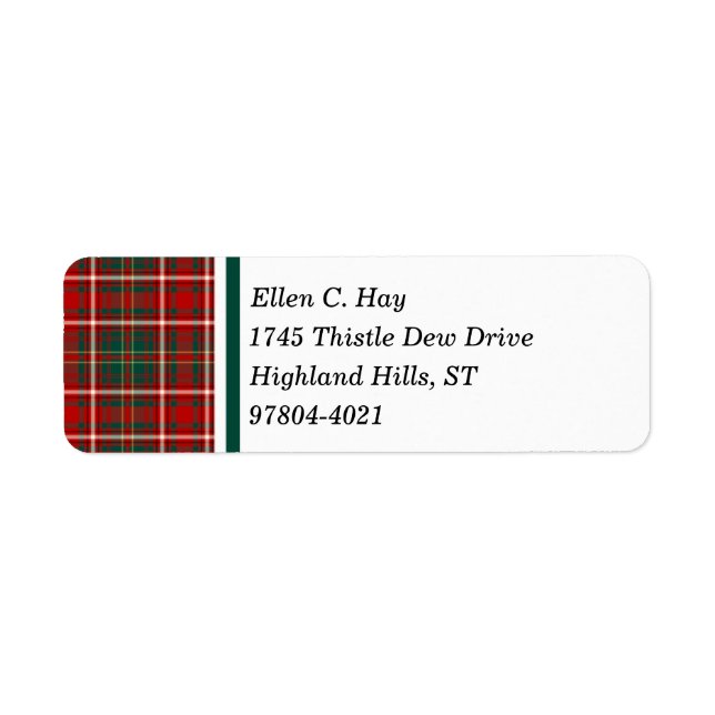 Hay Clan rouge et vert Tartan écossais (Devant)