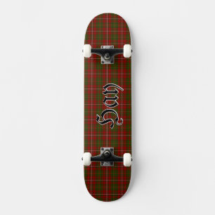 Hay Clan Tartan Scottish Plaid Red Skateboard