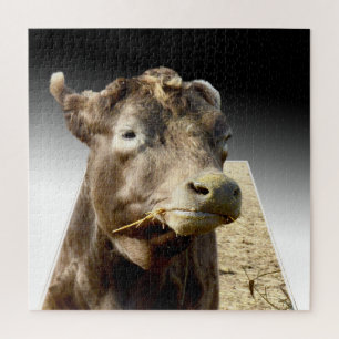Hay Day: A Brown Cow’s Munching Moment in Pop-Out Jigsaw Puzzle