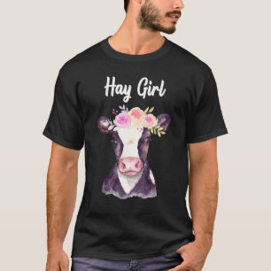 Hay Girl Farmer Cow Cattle Cow Farm Hay Girl Cow T-Shirt