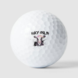 Hay Girl Farmer Funny Cattle Cow Farm Lovers  Golf Balls