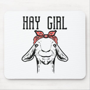 Hay Girl Goat Funny Farm Animal Girls Kids Toddler Mouse Pad