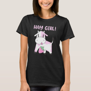 Hay Girl Heifer Head Farm Life Cow Bandana T-Shirt