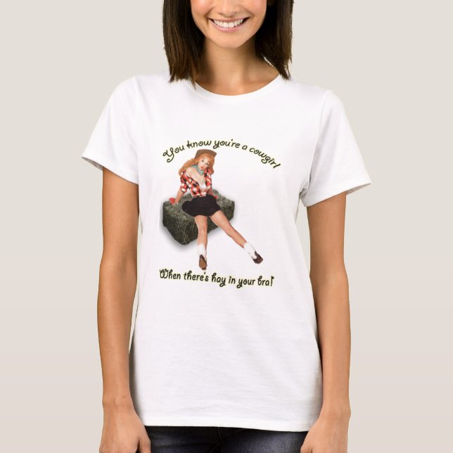 Hay in Bra Pinup T-Shirt (Front)