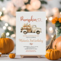 Hay Leaves Pumpkin Fall Birthday Party White Truck
