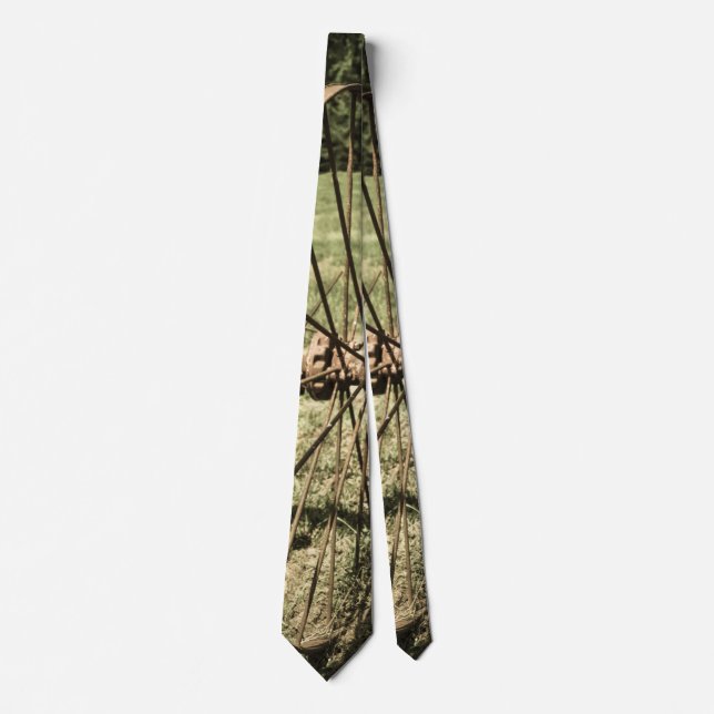 Hay Rake Wheel Aged Neck Tie (Front)