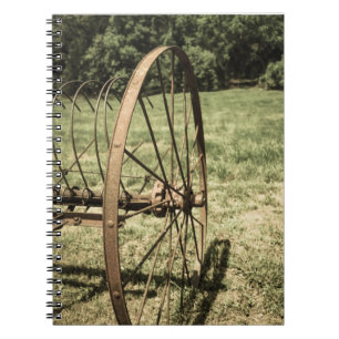 Hay Rake Wheel Aged Notebook