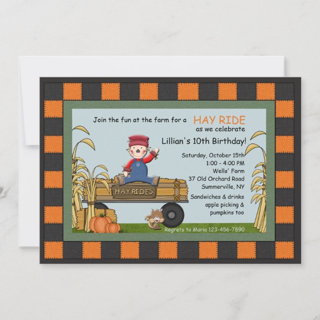Hay Rides Invitation (Front)