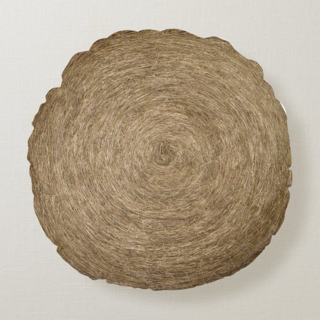 Hay Roll Round Pillow (Front)