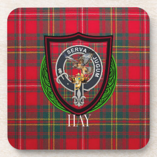 Hay Scottish Clan Tartan & Crest Coaster
