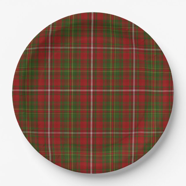 Hay Scottish Clan Tartan Plaid Pattern Paper Plate (Front)