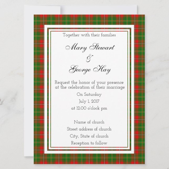 Hay Scottish Faire-part de mariage (Devant)
