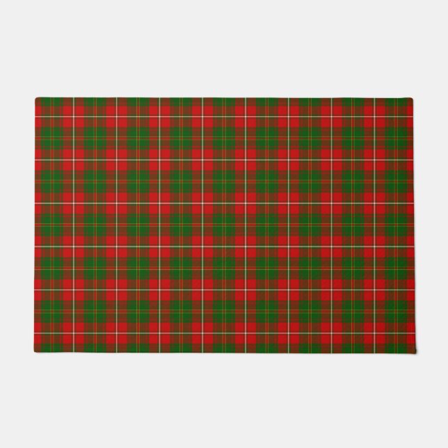 Hay tartan red green plaid doormat (Front)