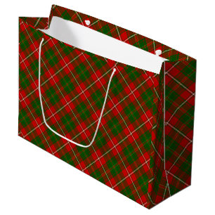 Hay tartan red green plaid large gift bag