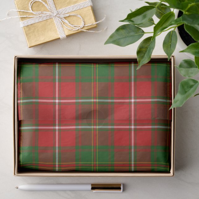 Hay tartan red green plaid tissue paper (Gift)